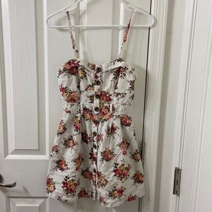 Floral button up mini dress. Push up top